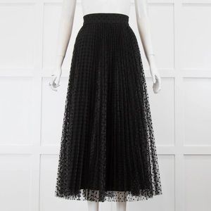 NWT Zimmermann size 1 black tulle polka dot midi skirt